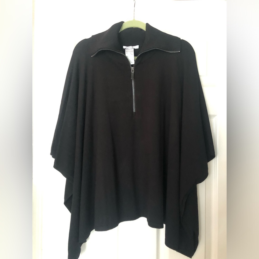 Chico's Black Zip-Up Poncho